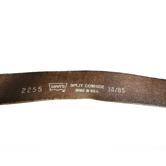 Vtg Mens Levi's Belt Split CowhideUSA Sz 38/85 Distressed Grunge Paint Work‌‌‌ - Picture 9 of 12